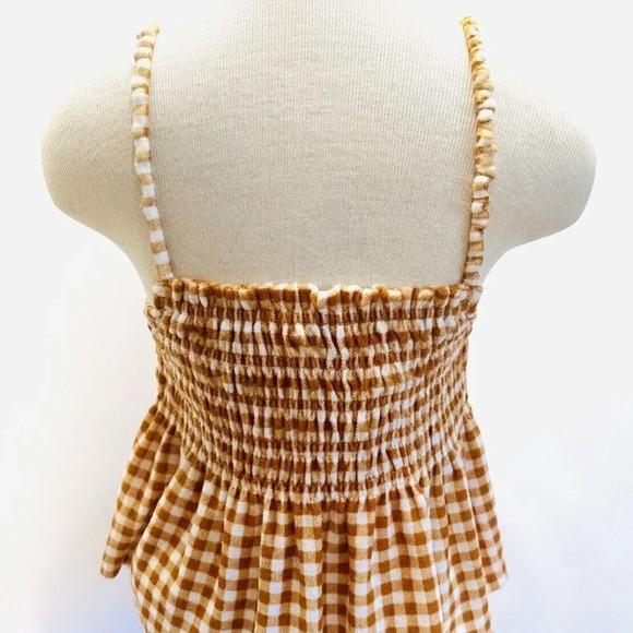 NWT SO Juniors Pullover Terry Cloth Smocked Peplum Plaid Shirred Tank Size Large - Picture 6 of 12